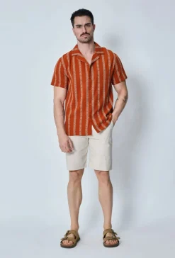 Chemise manches courtes à rayures