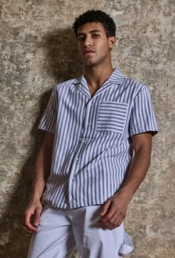Chemise manches courtes à rayures