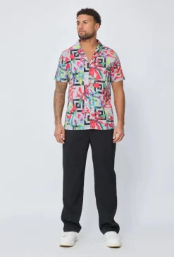 Chemise manches courtes à motifs abstraits