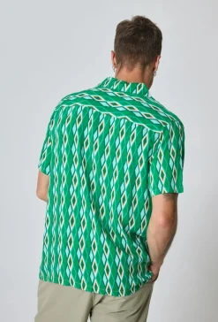 Chemise manches courtes à motifs géométrique