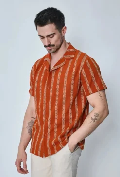 Chemise manches courtes à rayures