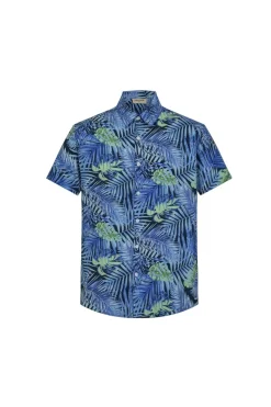 Chemise manches courtes à imprimé tropical