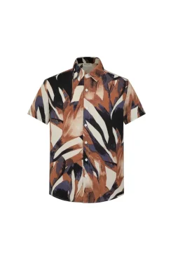 Chemise manches courtes à imprimé abstrait