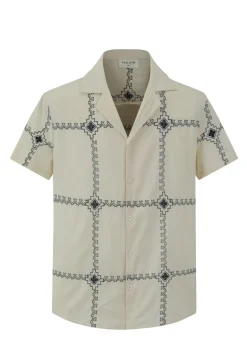 Chemise manches courtes à broderie