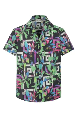 Chemise manches courtes à motifs abstraits