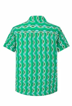 Chemise manches courtes à motifs géométrique