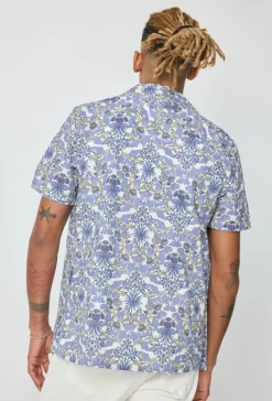 Chemise manches courtes à motifs fleuris