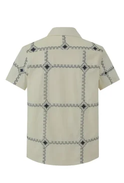 Chemise manches courtes à broderie