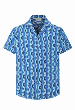 Chemise manches courtes à motifs géométrique