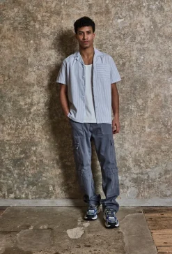 Chemise manches courtes à rayures