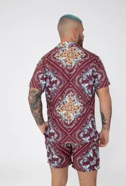 Chemise manches courtes à motifs baroque