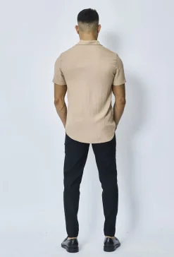 Chemise manches courtes décontractée à col à revers