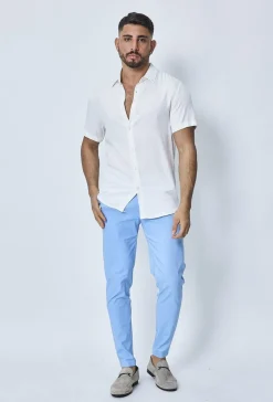 Chemise manches courtes décontractée à col à revers