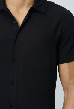 Chemise manches courtes décontractée à col à revers