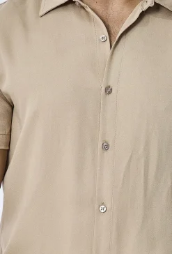 Chemise manches courtes décontractée à col à revers