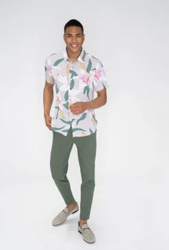 Chemise manches courtes fleuri
