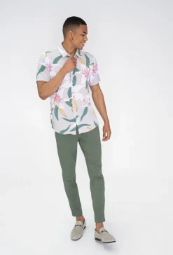 Chemise manches courtes fleuri