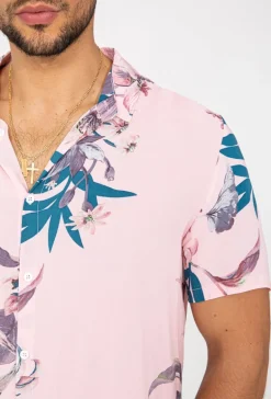 Chemise manches courtes fleuri