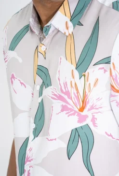 Chemise manches courtes fleuri
