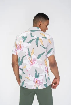 Chemise manches courtes fleuri