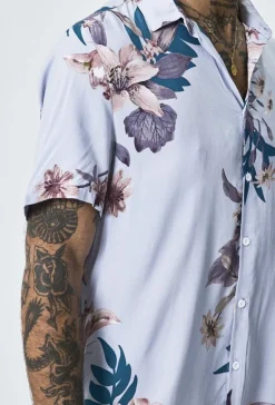 Chemise manches courtes fleuri