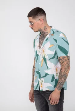 Chemise manches courtes fleuri