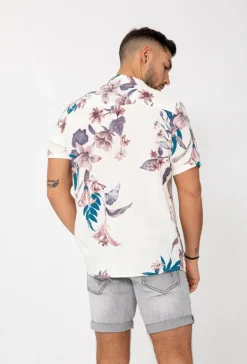 Chemise manches courtes fleuri