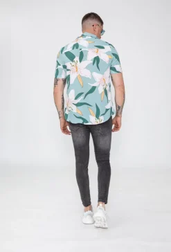 Chemise manches courtes fleuri