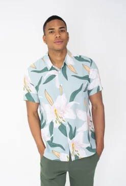 Chemise manches courtes fleuri