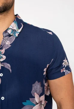 Chemise manches courtes fleuri