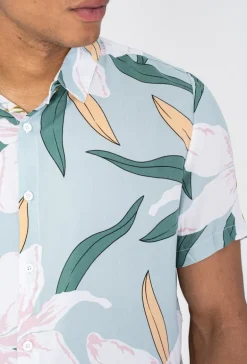 Chemise manches courtes fleuri