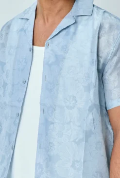 Chemise manches courtes fleurie