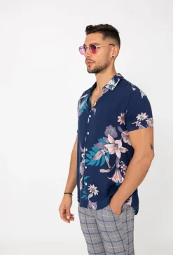 Chemise manches courtes fleuri