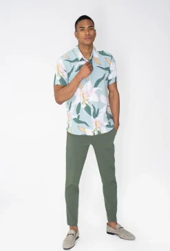 Chemise manches courtes fleuri