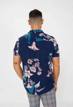 Chemise manches courtes fleuri