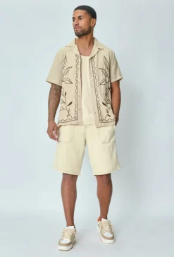 Chemise manches courtes fleurie
