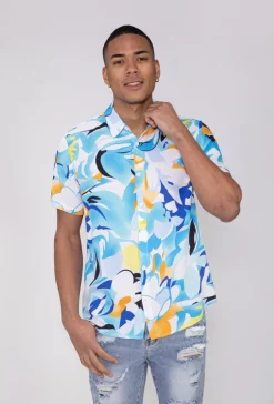 Chemise manches courtes légère fleurie