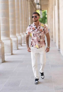 Chemise manches courtes légère fleurie