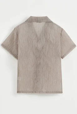Chemise manches courtes transparente