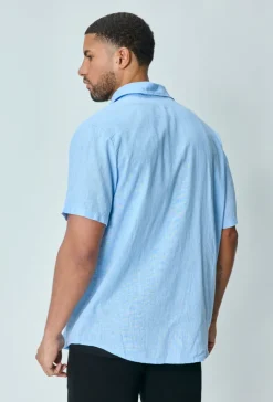 Chemise manches courtes unie en lin
