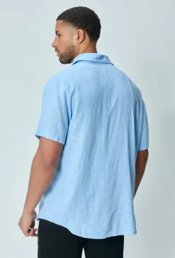 Chemise manches courtes unie en lin