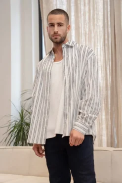 Chemise manches longues a rayures