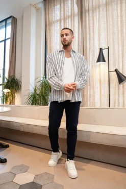 Chemise manches longues a rayures