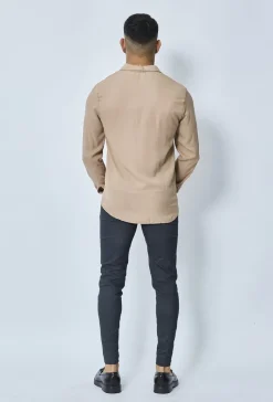 Chemise manches longues décontractée à col à revers