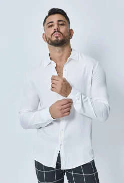Chemise manches longues décontractée à col à revers