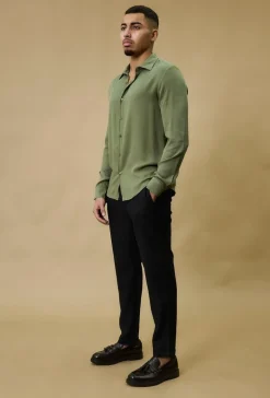 Chemise manches longues décontractée à col à revers