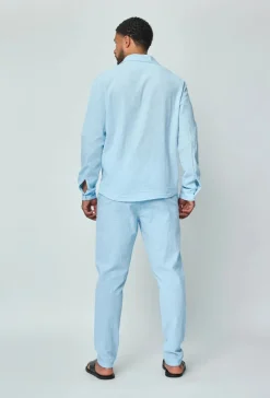 Chemise manches longues uni en lin
