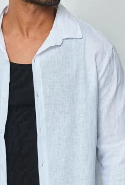 Chemise manches longues uni en lin