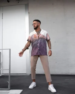 Chemise structuré imprimé paysage