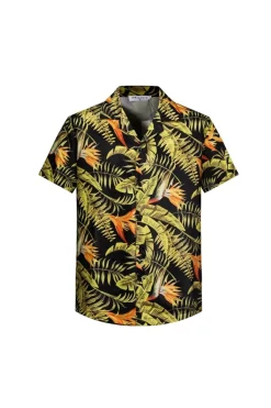 Chemise structuré imprimé tropical